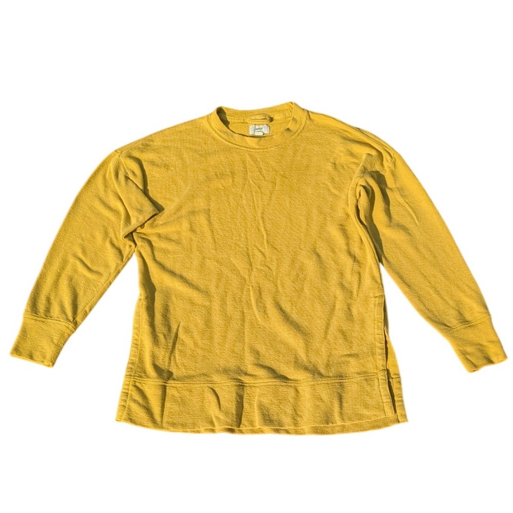 Aerie‎ Sweatshirt Oversized Mustard Yellow Side Slit Top Cozy Women's XS